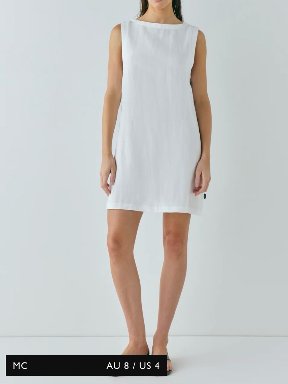 Vrg Grl White Sleeveless Mini Shift Dress